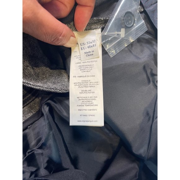 Penguin by Munsingwear Polyester Wool Chino Pants Black White Blend Size 32 x32 - Picture 6 of 7